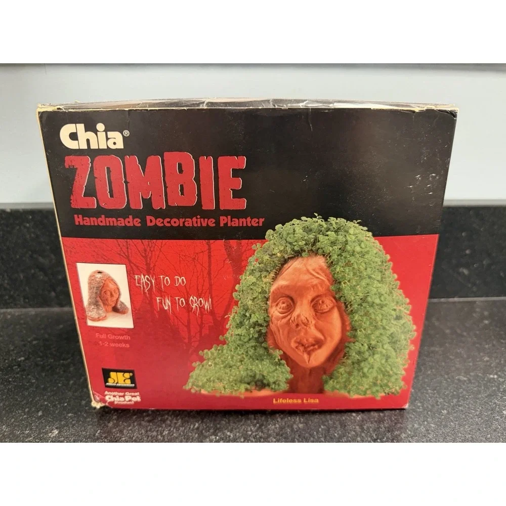 Lot of 3 Chia Pets Bob Ross Grogu The Child Zombie Planters Complete Open Box